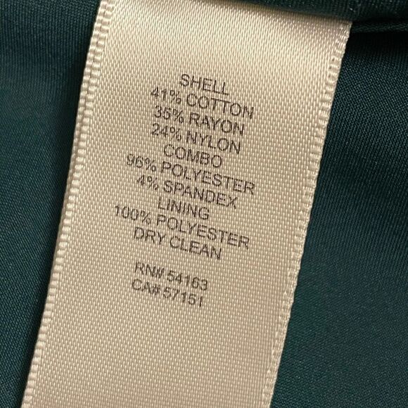 Eliza J. (Like New) Hunter Green Lace Bell Sleeve Cold Shoulder Dress (Size: 8) - Picture 12 of 16